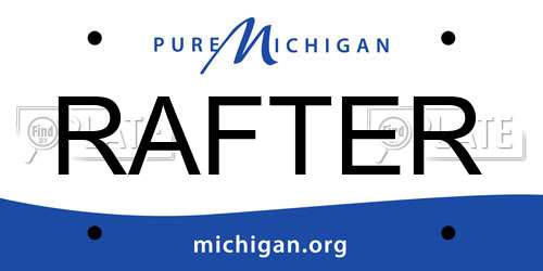 RAFTER Michigan License Plate