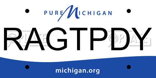 RAGTPDY Michigan License Plate