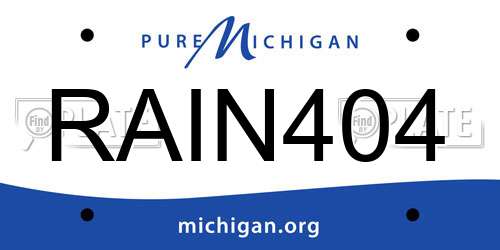 RAIN404 Michigan License Plate