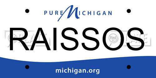 RAISSOS Michigan License Plate