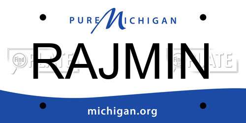 RAJMIN Michigan License Plate
