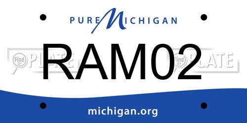 RAM02 Michigan License Plate