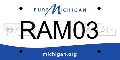 RAM03 Michigan License Plate