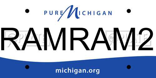 RAMRAM2 Michigan License Plate