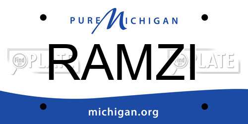 RAMZI Michigan License Plate