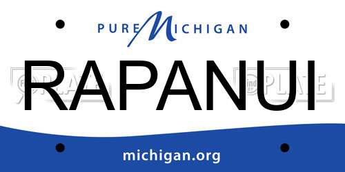 RAPANUI Michigan License Plate