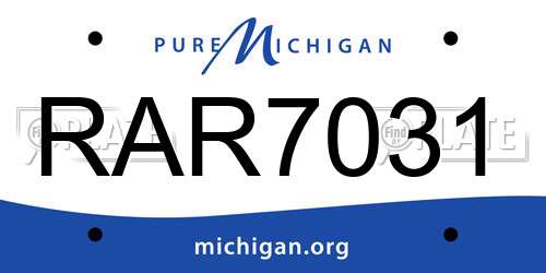 RAR7031 Michigan License Plate