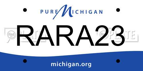 RARA23 Michigan License Plate