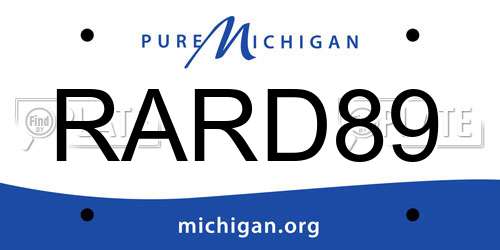 RARD89 Michigan License Plate
