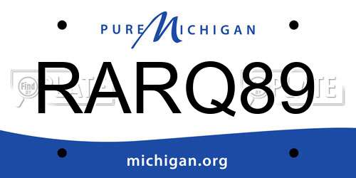 RARQ89 Michigan License Plate