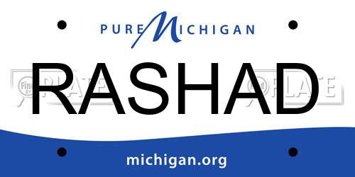 RASHAD Michigan License Plate