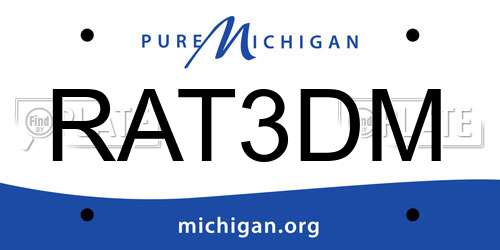 RAT3DM Michigan License Plate