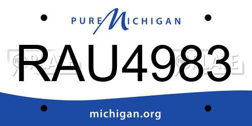 RAU4983 Michigan License Plate