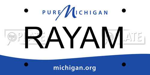 RAYAM Michigan License Plate