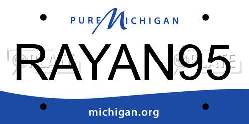 RAYAN95 Michigan License Plate