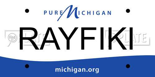 RAYFIKI Michigan License Plate