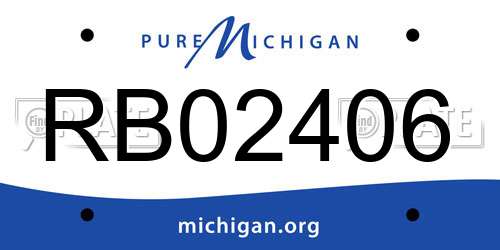 RB02406 Michigan License Plate
