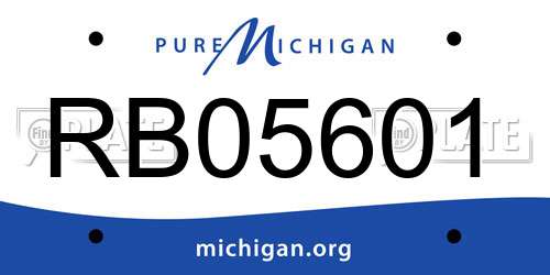 RB05601 Michigan License Plate