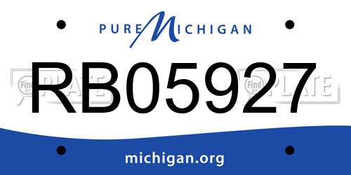 RB05927 Michigan License Plate