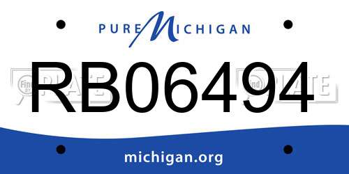 RB06494 Michigan License Plate