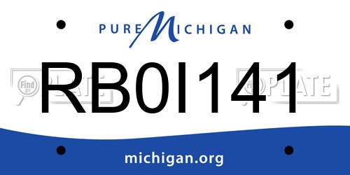 RB0I141 Michigan License Plate