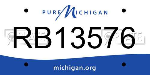 RB13576 Michigan License Plate