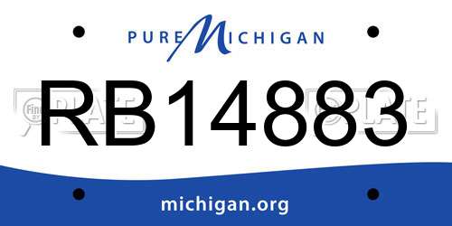RB14883 Michigan License Plate