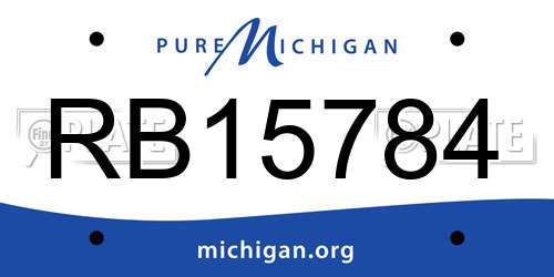 RB15784 Michigan License Plate