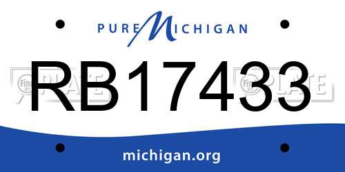 RB17433 Michigan License Plate