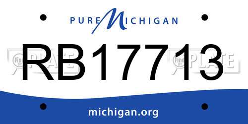 RB17713 Michigan License Plate