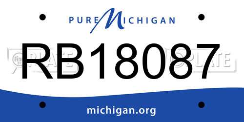 RB18087 Michigan License Plate