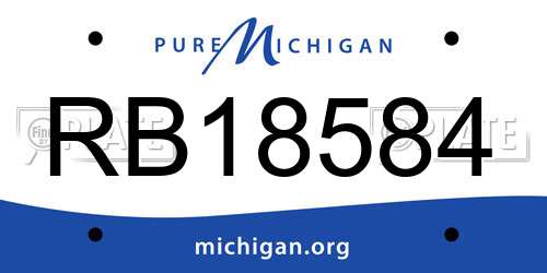 RB18584 Michigan License Plate