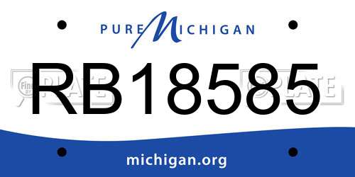 RB18585 Michigan License Plate