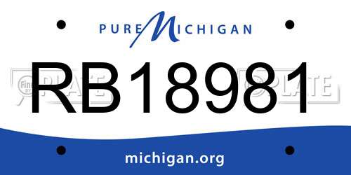 RB18981 Michigan License Plate