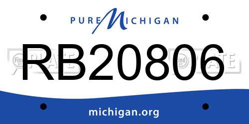 RB20806 Michigan License Plate