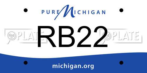 RB22 Michigan License Plate