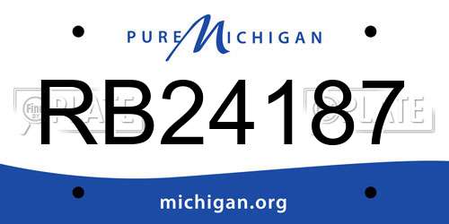 RB24187 Michigan License Plate