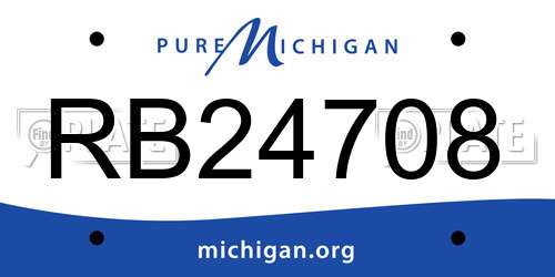 RB24708 Michigan License Plate