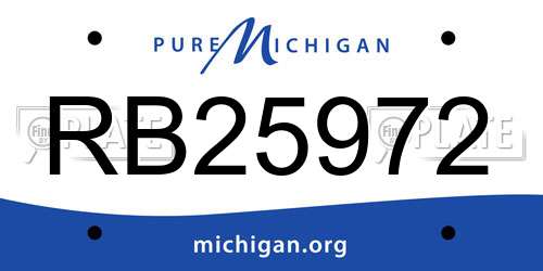 RB25972 Michigan License Plate