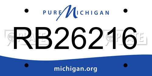 RB26216 Michigan License Plate