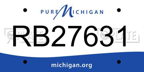 RB27631 Michigan License Plate