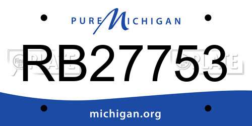 RB27753 Michigan License Plate