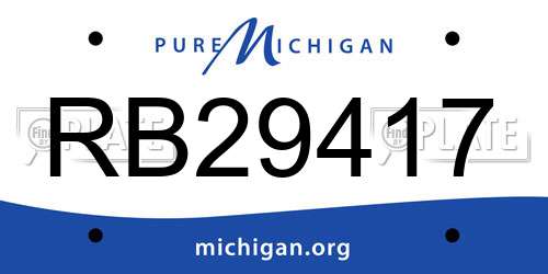 RB29417 Michigan License Plate