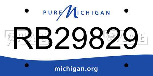 RB29829 Michigan License Plate