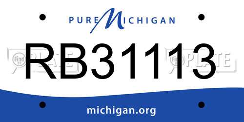 RB31113 Michigan License Plate