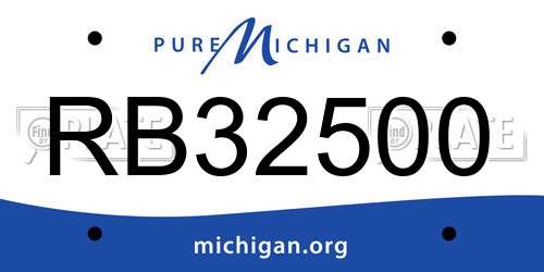 RB32500 Michigan License Plate