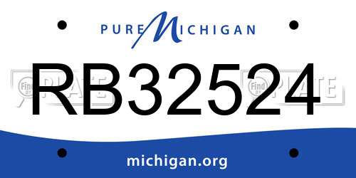 RB32524 Michigan License Plate