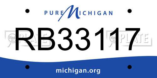 RB33117 Michigan License Plate