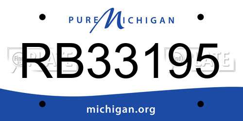 RB33195 Michigan License Plate