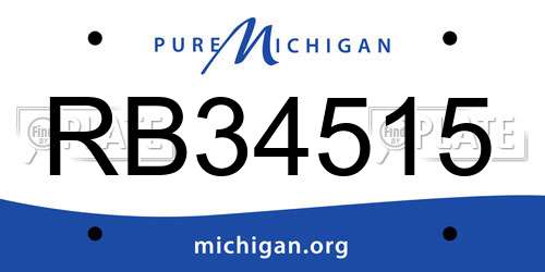 RB34515 Michigan License Plate